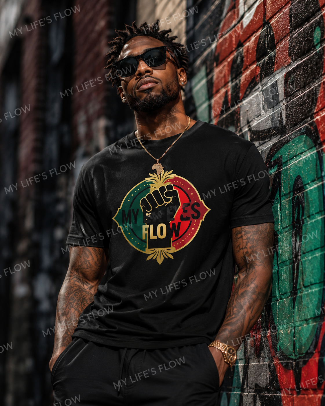 Juneteenth Every day T-Shirt Flow Features Our Black Solid Fist in the Air
