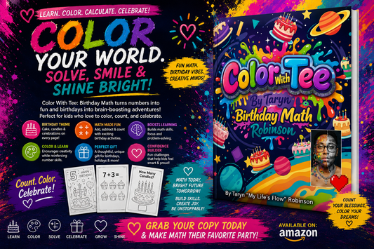 Color With Tee: Birthday Math 🎂🎉🎂 Book+Crayons