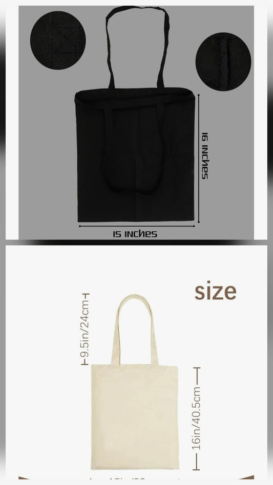 My Life's Flow 15x16in Tote in Black or Canvas