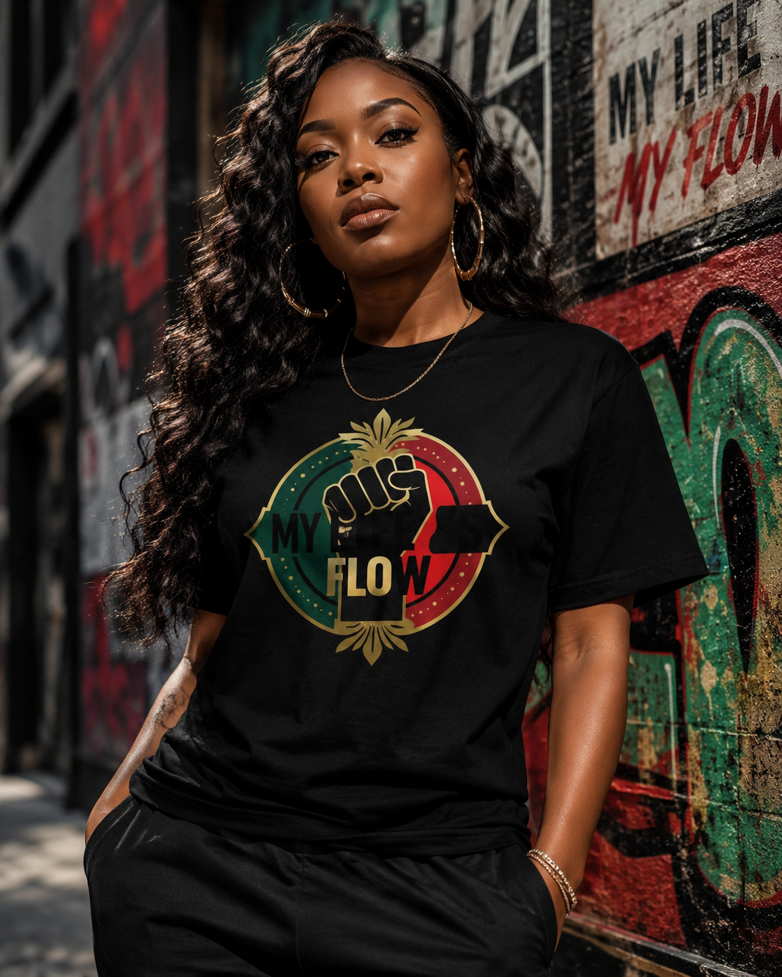 Juneteenth Every day  T-Shirt Flow Features Our Black Solid Fist in the Air