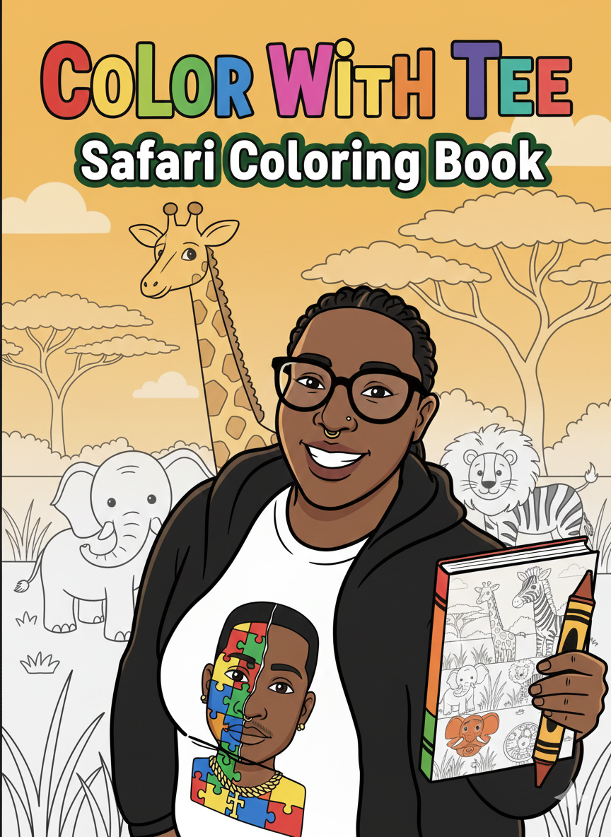Color With Tee: Safari Animals Coloring Book
